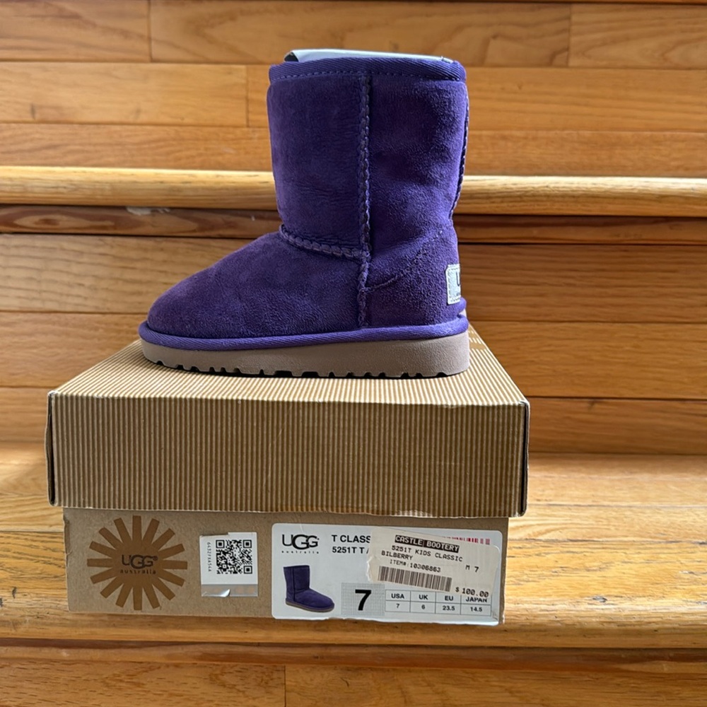 UGG Purple Boots Classic Bilberry Winter Boots Girls Size 7